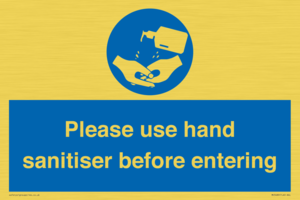 Please use hand sanitiser